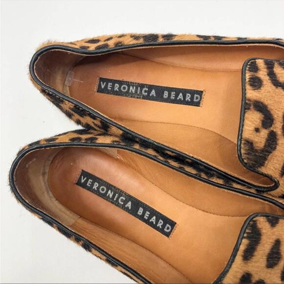 Veronica Beard Griffin Flat Loafers in Leopard Size 36.5 Leather Cowhide - Picture 3 of 7
